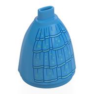 Minidoll Skirt Full, No Hips or Feet with Gown, Dark Blue Trim, Bright Light Blue Decorations print Dark Azure
