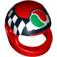 Helmet, Standard with Checks and Octan Logo Print Red