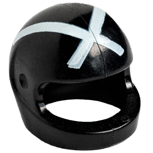 Helmet, Standard with White 'X' Print Black