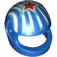 Helmet, Standard with Star and Stripes Print Blau