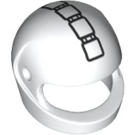 Helmet, Standard with 5 Square Buttons Print White