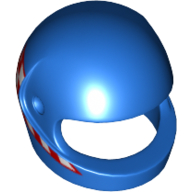 Helmet, Standard with Red and White Checkered Print Blau