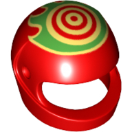 Helmet, Standard with Red Yellow Green Circles print Rot