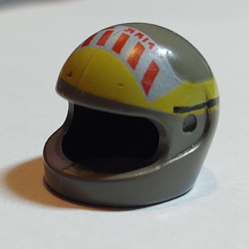 Helmet, Standard with Red Stripe Print Large (A-wing) Dunkelgrau
