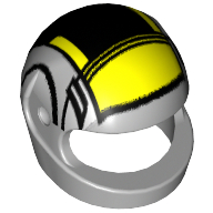 Helmet, Standard with Black and Yellow B-Wing Pilot Print Light Bluish Gray