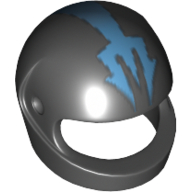 Helmet, Standard with Blue Trident Print [Aquaraiders II] Black