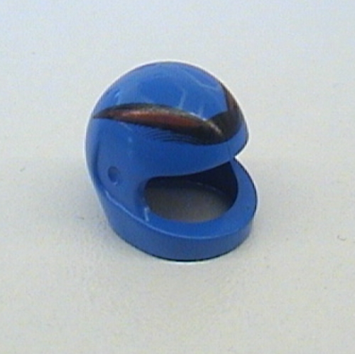 Helmet, Standard with Horned Black and Red Print Blue