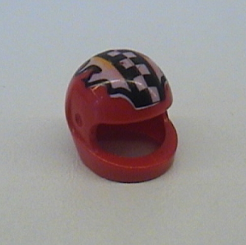 Helmet, Standard with Checks and Flames Print Rot