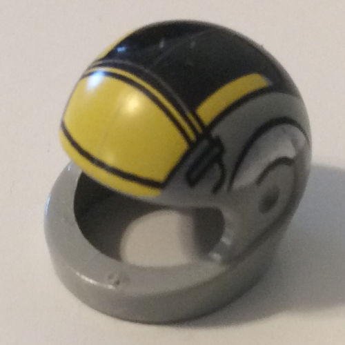 Helmet, Standard with Black and Yellow Print Large (B-wing) Light Gray
