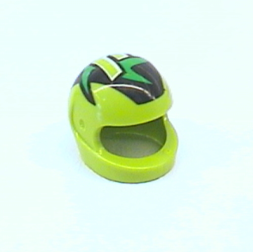 Helmet, Standard with Lime 'M', Black, Red, and Green Print Lime