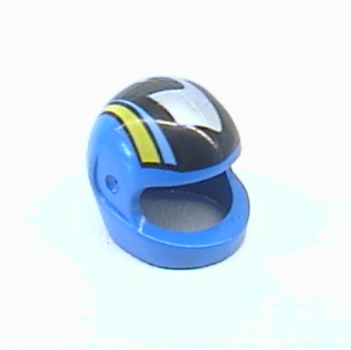 Helm, Standard mit silber/schwarz/mittelblau/gelb Druck (Set 8364) Blau