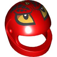 Helmet, Standard with Snake, Yellow Eyes print Rot