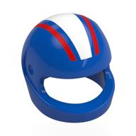 Helmet, Standard with White/Red Stripes print Blau