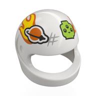 Helmet, Standard with Classic Space Logo, Flames, Lime Alien print in 
