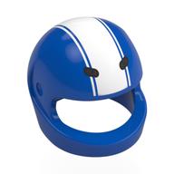 Helmet, Standard with White Stripes, Black Spots print Blau