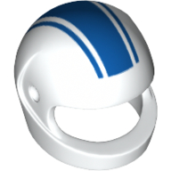 Helmet, Standard with Blue Stripes Print Weiß