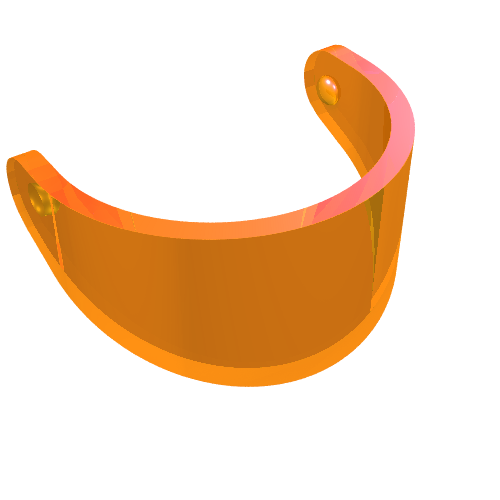 Headwear Accessory Visor For Standard Helmet Trans-Orange