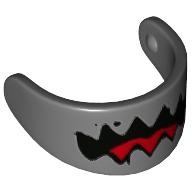 Headwear Accessory Visor For Standard Helmet with Jagged Mouth Print Dark Bluish Gray
