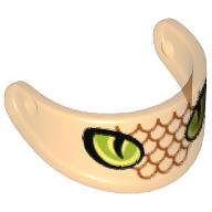 Headwear Accessory Visor For Standard Helmet with Snake Eyes and Scales Print Trans-Orange
