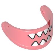 Headwear Accessory Visor For Standard Helmet with White Teeth Print Transparent-Rot