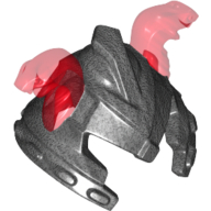 Helmet with Cheek Protection and 2 Trans-Red Snakes Pattern Perltitan