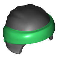 Head Wrap with Headband and Knot, Green Pattern Schwarz