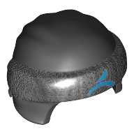 Head Wrap with Headband and Knot, Pearl Titanium Pattern and Dark Azure Symbol Print Black