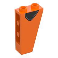 Brick Sloped Inverted 75° 2 × 1 × 3 with Black Shape, Dark Bluish Grey Shape print Orange