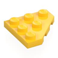 Wedge Plate 3 × 3 Cut Corner Gelb