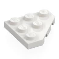 Wedge Plate 3 × 3 Cut Corner White