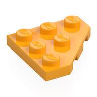 Wedge Plate 3 × 3 Cut Corner Leuchtendes Hellorange
