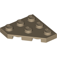 Wedge Plate 3 × 3 Cut Corner Dunkelbeige