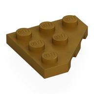 Wedge Plate 3 × 3 Cut Corner Perlgold