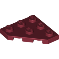 Wedge Plate 3 × 3 Cut Corner Dark Red