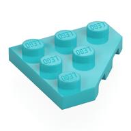 Wedge Plate 3 × 3 Cut Corner Medium Azure
