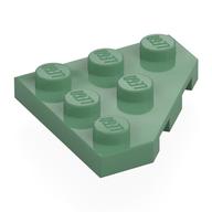 Wedge Plate 3 × 3 Cut Corner Sand Green