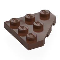 Wedge Plate 3 × 3 Cut Corner Brown