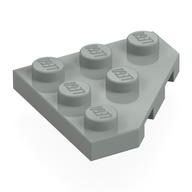 Wedge Plate 3 × 3 Cut Corner Light Gray