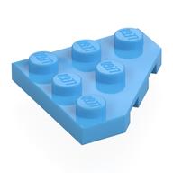 Wedge Plate 3 × 3 Cut Corner Medium Blue