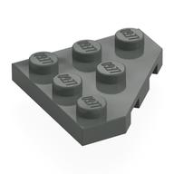 Wedge Plate 3 × 3 Cut Corner Dunkelgrau