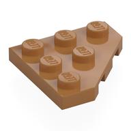Wedge Plate 3 × 3 Cut Corner Mittelnougat