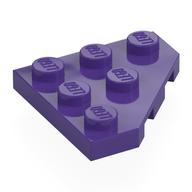 Wedge Plate 3 × 3 Cut Corner Dark Purple