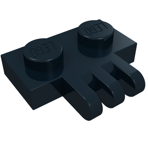 Hinge Plate 1 × 2 with 3 Fingers On Side Black