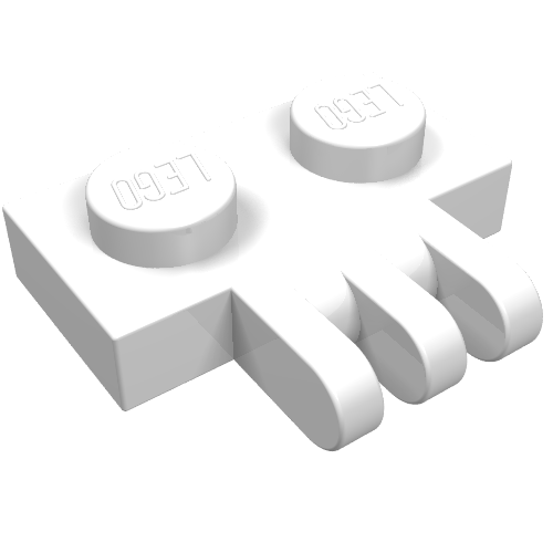 Hinge Plate 1 × 2 with 3 Fingers On Side Weiß