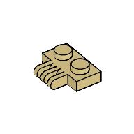 Hinge Plate 1 × 2 with 3 Fingers On Side Beige