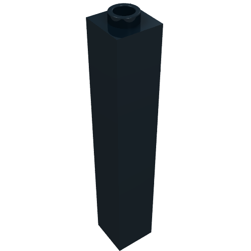 Brick 1 × 1 × 5 with Blocked Open or Hollow Stud Black