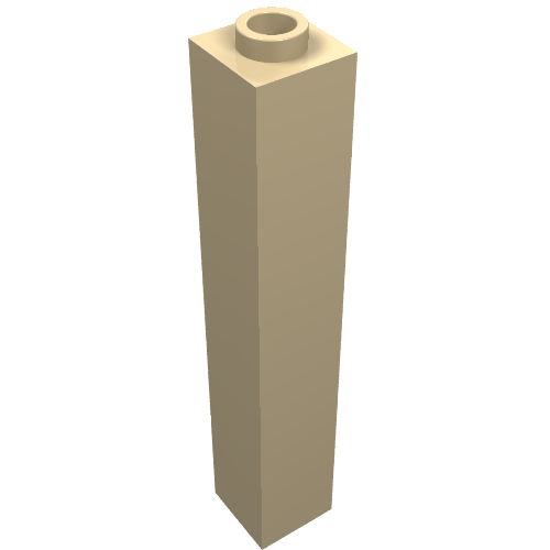 Brick 1 × 1 × 5 with Blocked Open or Hollow Stud Tan