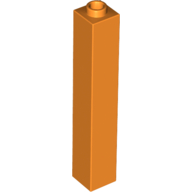 Brick 1 × 1 × 5 with Blocked Open or Hollow Stud Orange