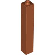 Brick 1 × 1 × 5 with Blocked Open or Hollow Stud Dark Orange