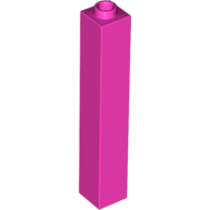 Brick 1 × 1 × 5 with Blocked Open or Hollow Stud Dark Pink